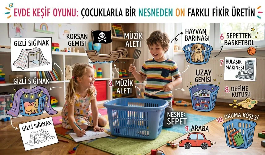Evde keşif oyunu: Çocuklarla bir nesneden on farklı fikir üretin