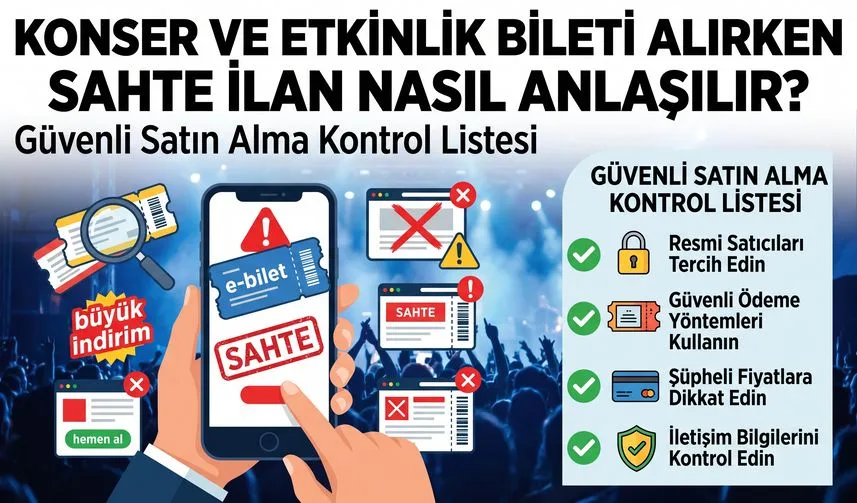 Konser ve etkinlik bileti alırken sahte ilan nasıl anlaşılır? Güvenli satın alma kontrol listesi